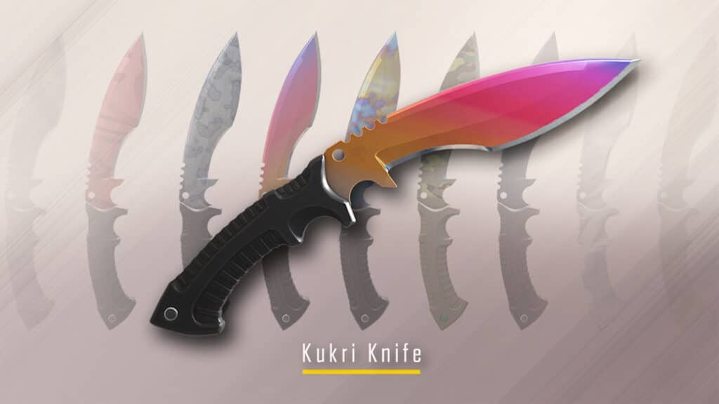 The image shows a Kukri Knife, a cosmetic item in the game Counter-Strike 2 (CS2)