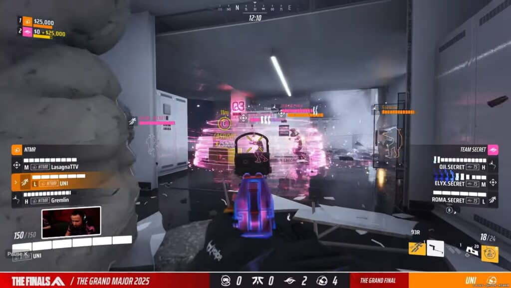 Der Spieler kämpft während eines Spiels im Finale um ein aktives Cashout-Ziel herum mit Gegnern