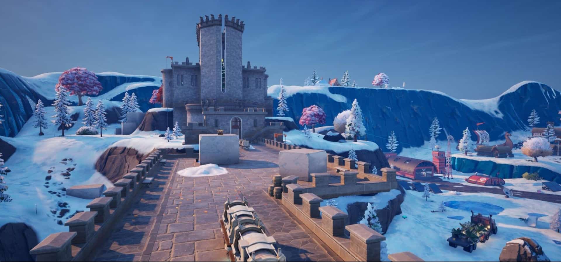 The image shows a location from the game Fortnite called The Citadel
