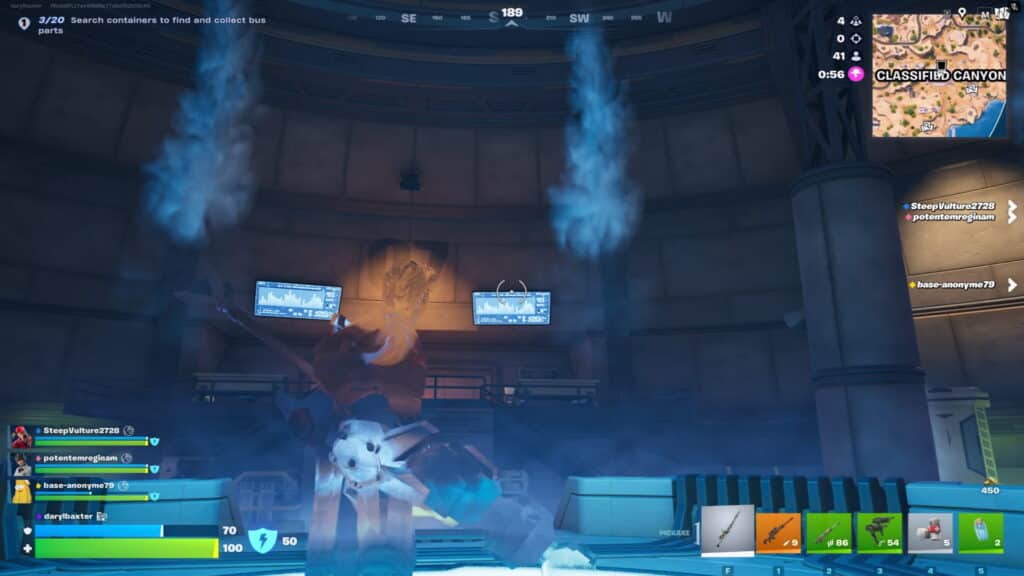 Los jugadores se vuelven invisibles dentro de una instalación secreta en Fortnite