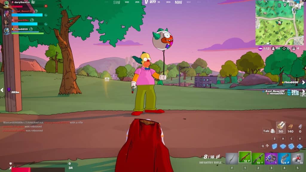 Fortnite X The Simpsons game scene