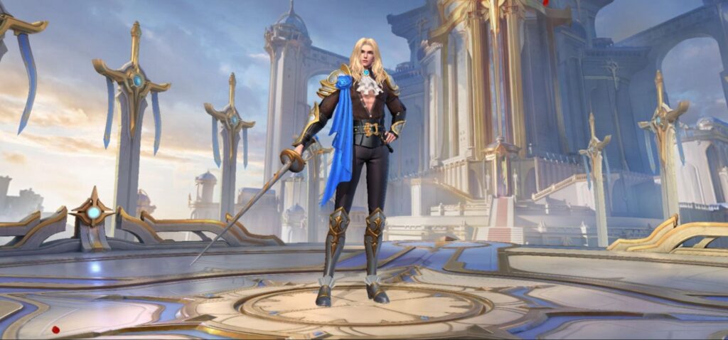 Lancelot from MLBB stands confidently