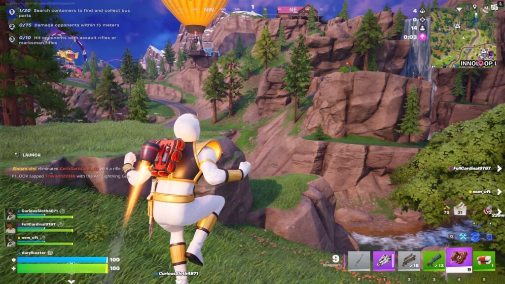 Los jugadores se mueven por acantilados y senderos forestales en Fortnite