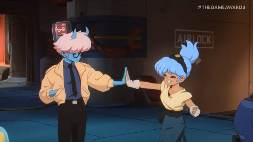 Orbitals game scene featuring smiling characters