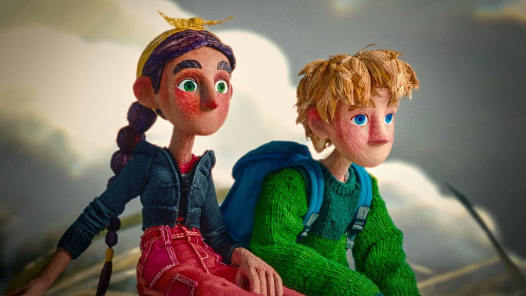 Out of Words game scene featuring boy and girl character