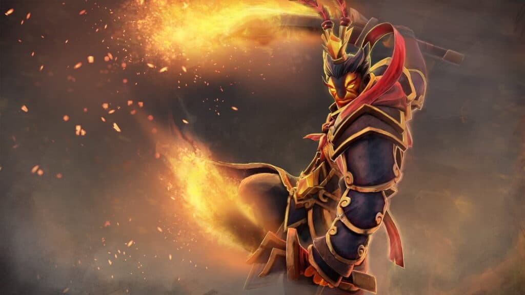 Das Bild zeigt Ember Spirit, einen Helden aus dem beliebten Multiplayer Online Battle Arena (MOBA)-Spiel Dota 2