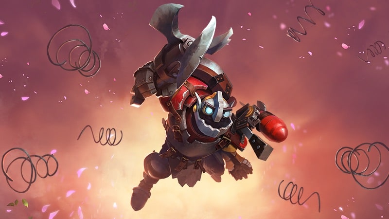 The image shows the character Timbersaw from the game Dota 2