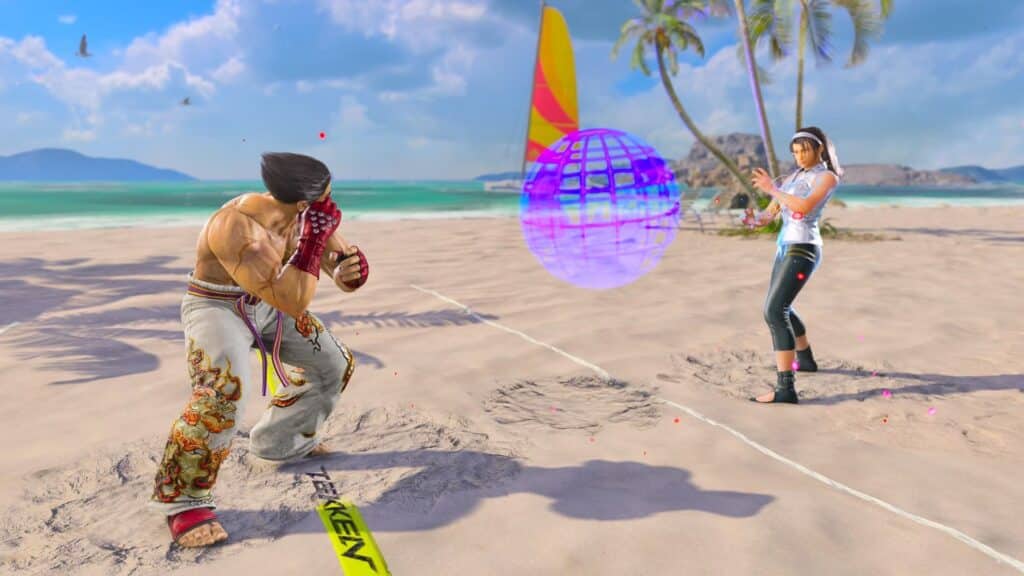 Das Bild zeigt Gameplay aus dem Kampfspiel Tekken 8. Der Screenshot zeigt den Tekken Ball-Modus