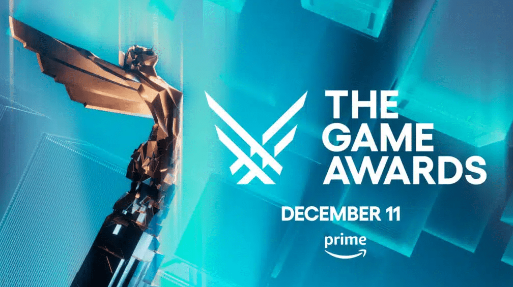 O gráfico de anúncio do Game Awards apresentando o troféu e a data agendada 