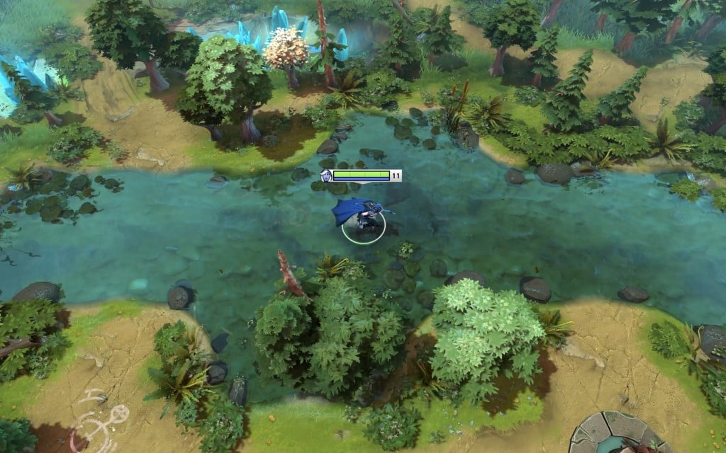 Aerial view of a forested landscape from Dota 2