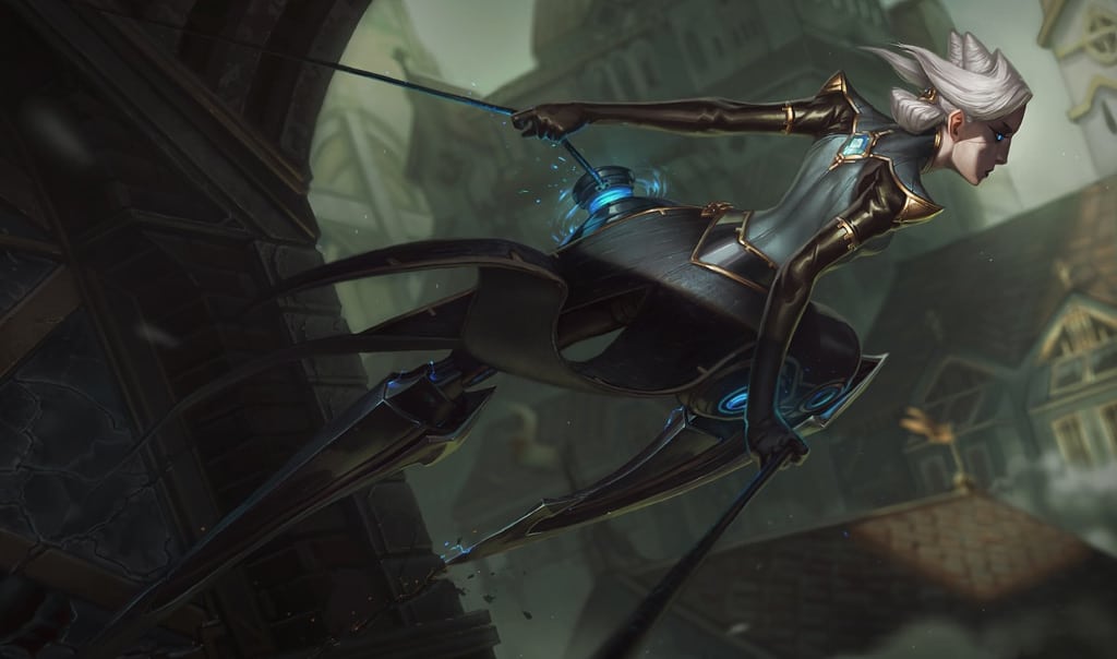 Das Bild zeigt Camille, eine Championin aus dem beliebten MOBA-Spiel League of Legends