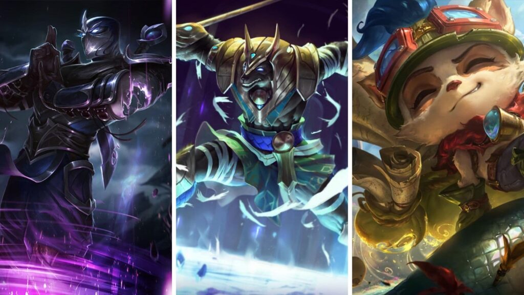 League of Legends A-Tier-Top-Lane-Champions Shen, Nasus und Teemo