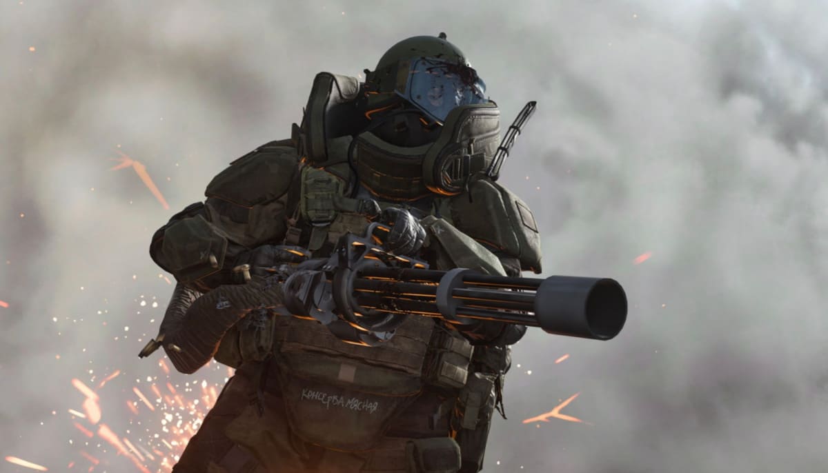 The character depicted is Juggernaut from the Call of Duty series of games, specifically his version from Call of Duty: Modern Warfare (2019) or Call of Duty: Warzone