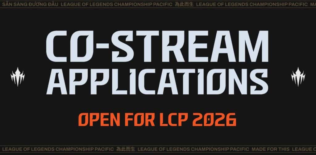 Co-streamer applications open for LCP 2026