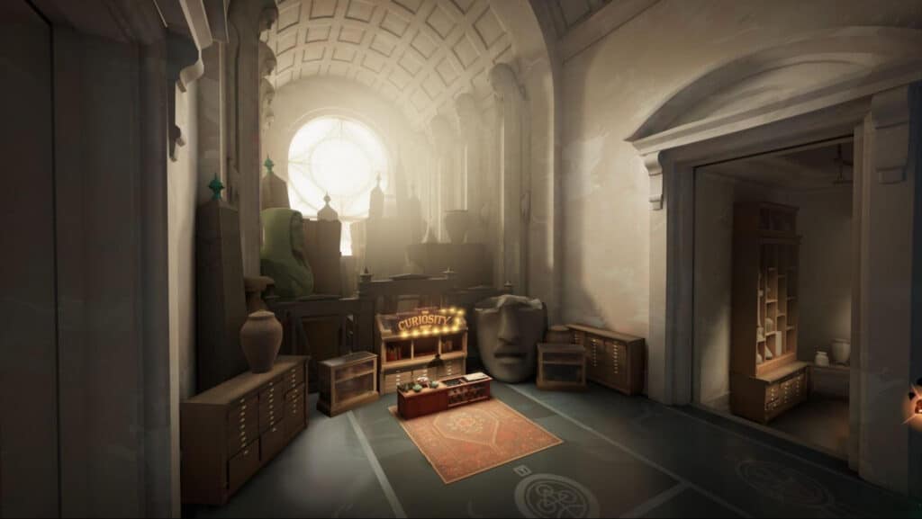 Das Bild stammt aus Valves Deadlock-Spiel. Der Raum im Bild ist der „Curiosity Shop“.