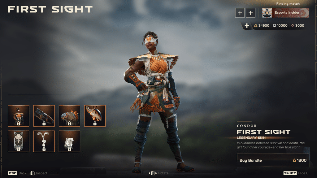 Highguard Warden Condor Legendäres Skin-Paket First Sight mit In-Game-Kosmetik, Emotes und Reittier