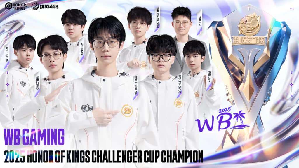 Honor of Kings Challenger Cup 2025 Weibo Gaming champions announcement photo