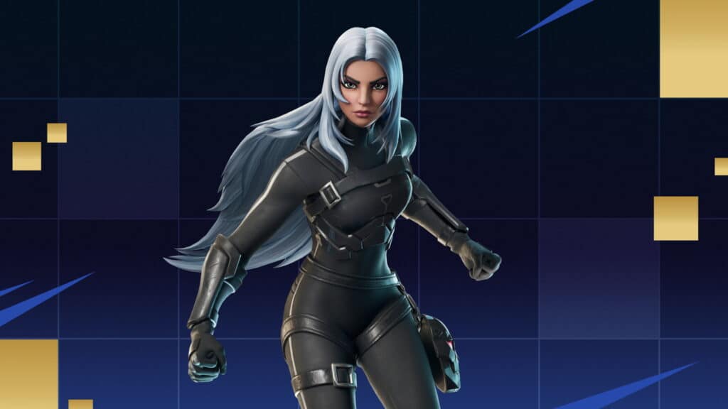 Fortnite weiblicher Charakter in heroischer Pose