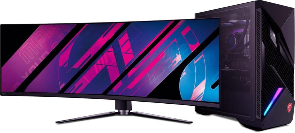 MSI MPG 491CQPX Ultrawide-Curved-Gaming-Monitor mit einem 49-Zoll-QD-OLED-Display