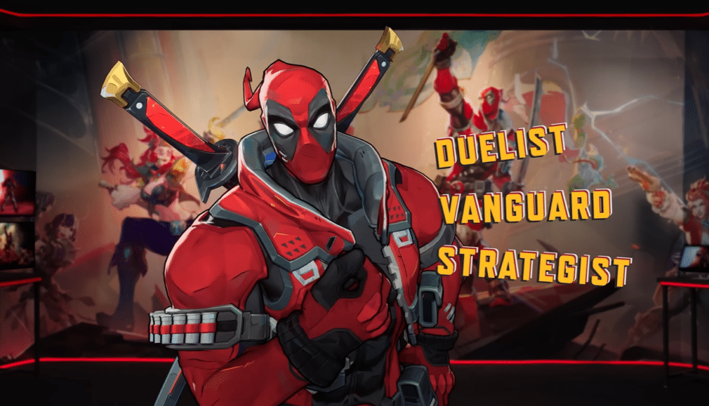 Deadpool als Duellant, Vorkämpfer und Stratege in der Entwicklervision der 6. Staffel von Marvel Rivals