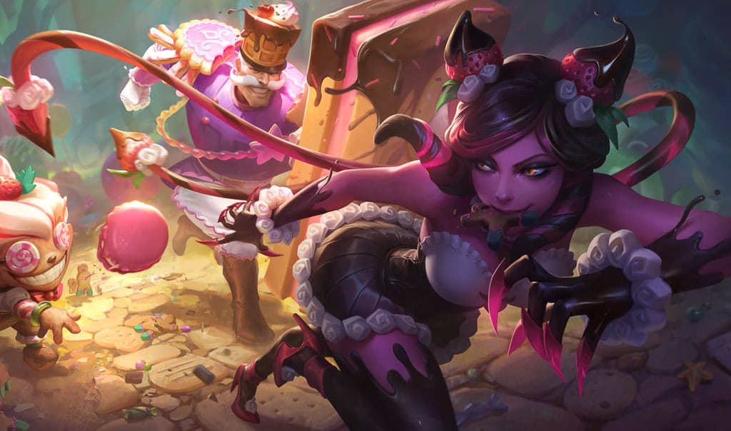 Evelynn from LoL in Sugar Rush skin