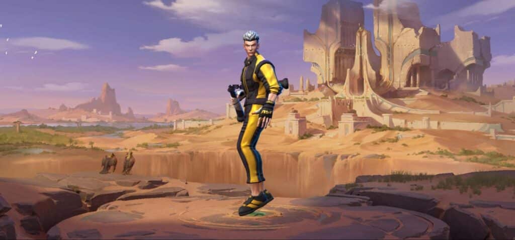 Das Bild zeigt einen Charakter aus MLBB namens Chou