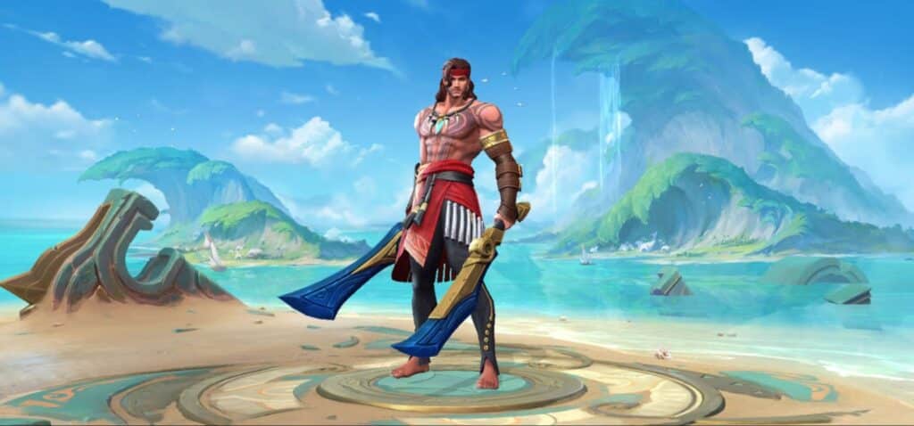 Das Bild zeigt einen Charakter aus MLBB namens Lapu-Lapu