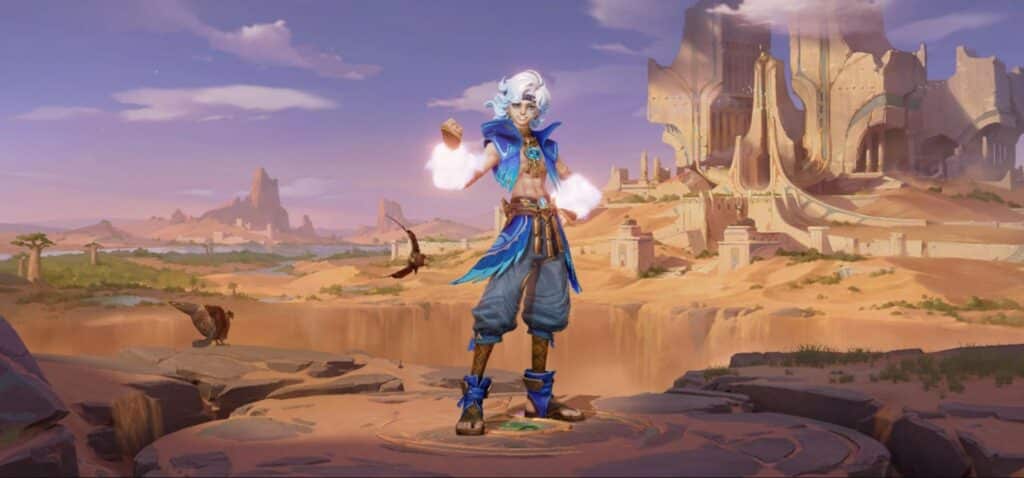 Das Bild zeigt eine Figur aus MLBB namens Sora