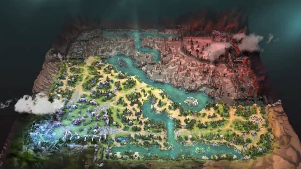 Luftaufnahme der Dota 2-Karte