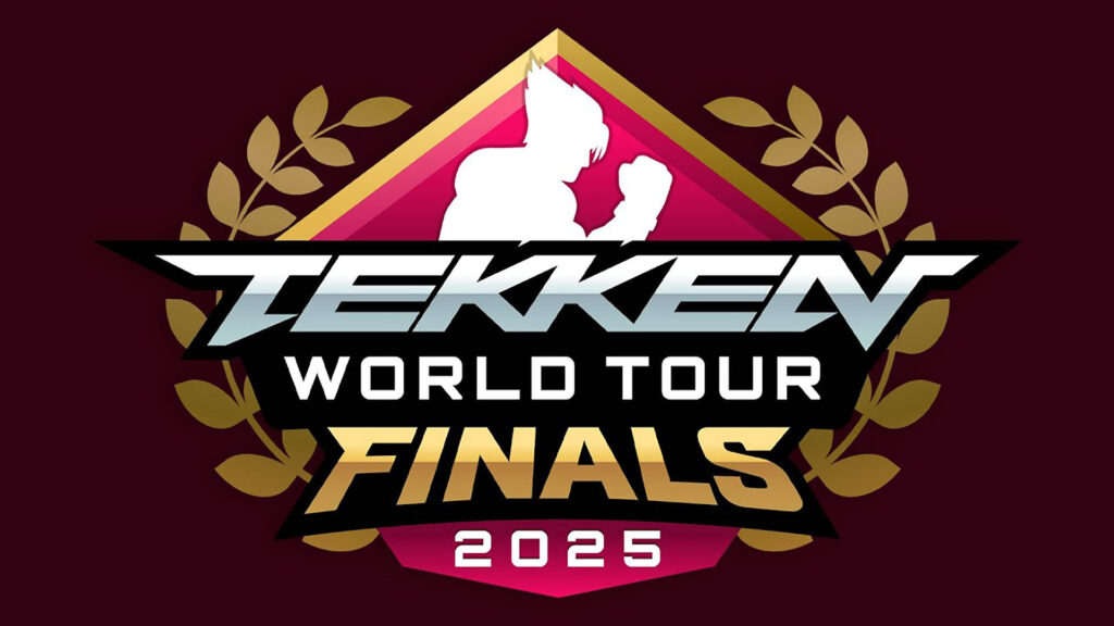 Image of Tekken World Tour Finals 2025 logo on a dark red background