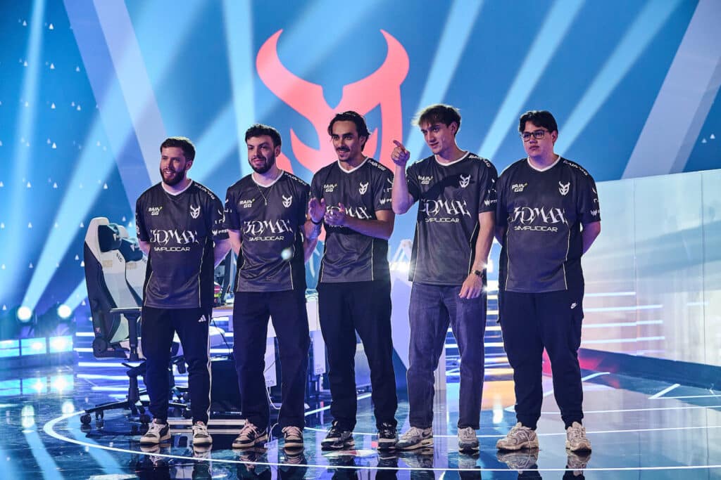 Image of 3DMAX Counter-Strike team standing on stage at Esports World Cup 2025