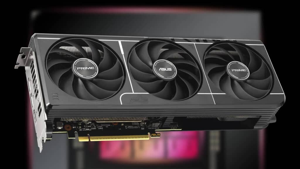 Scheda grafica ASUS Prime Radeon RX 9060 XT a tripla ventola con VRAM GDDR6 da 16 GB