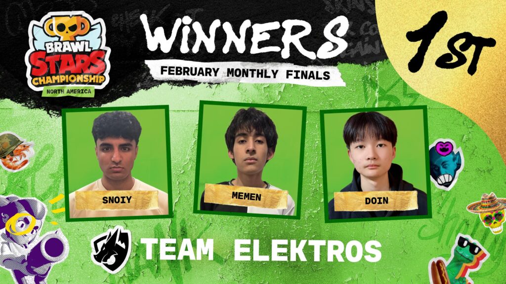 Brawl Stars Championship February Monthly Finals North America Champions Team Elektros