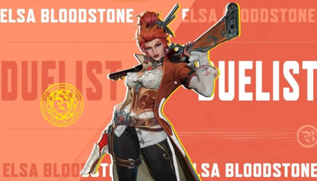 Elsa Bloodstone holding a shotgun with “Duelist” text visible
