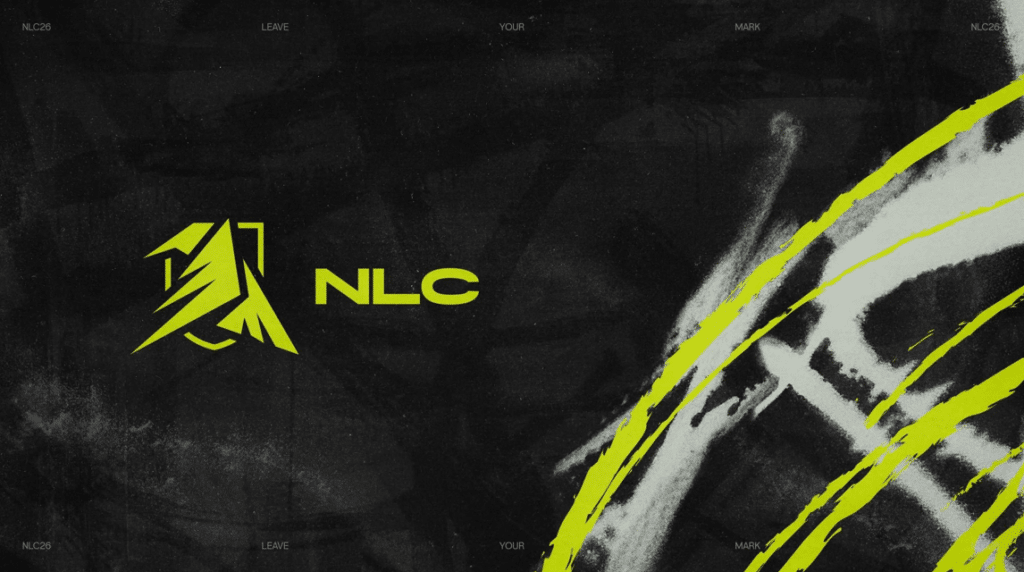 Northern League of Legends Championship logo featuring black, white and green background 