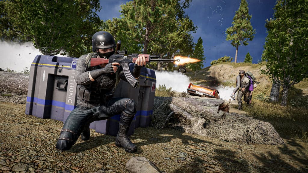 PUBG-In-Game-Spieler erobern in einem Battle-Royale-Match eine Beutekiste