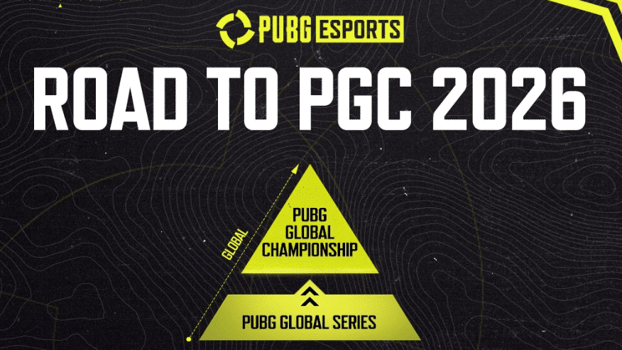 Infografik „PUBG Road to PGC 2026“ mit PUBG Global Series und PUBG Global Championship