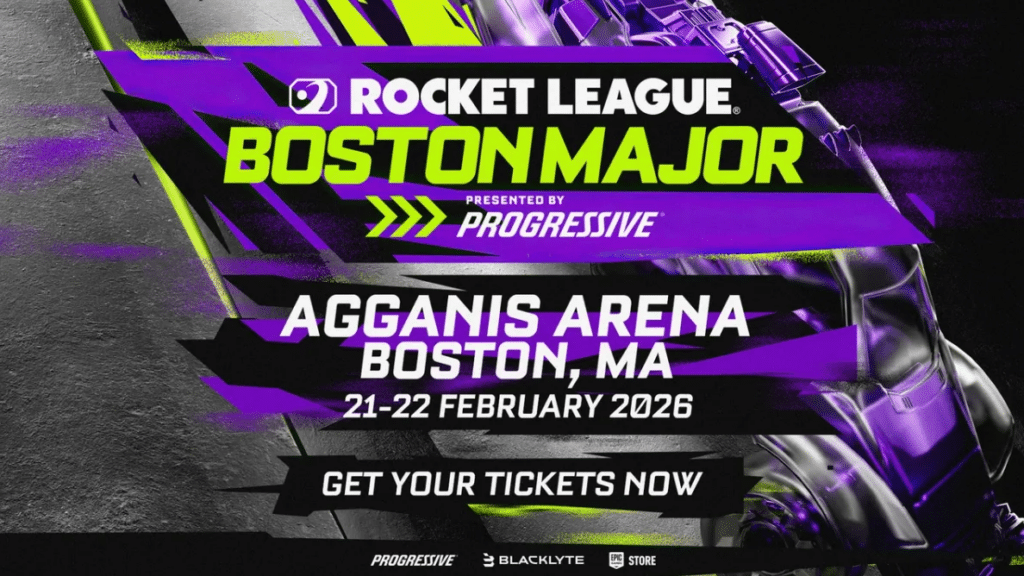 Large promotional poster for RLCS Boston
