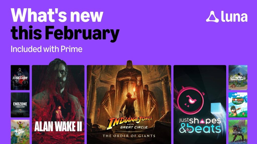 Februar-Lineup von Amazon Luna mit Alan Wake 2, Indiana Jones and the Great Circle und Just Shapes & Beats