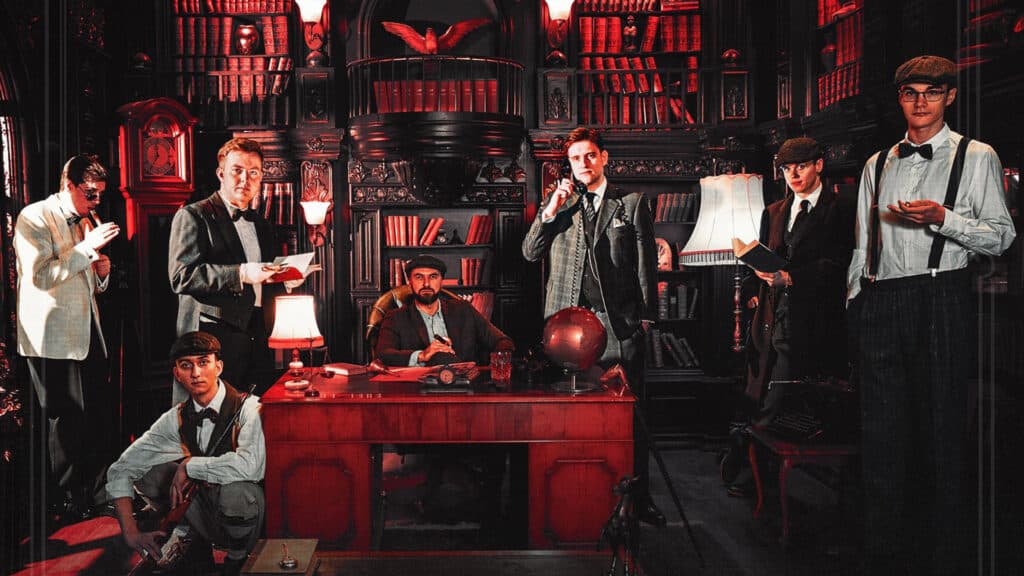 Image of FOKUZ Counter-Strike esports team posing while wearing suits and bow ties