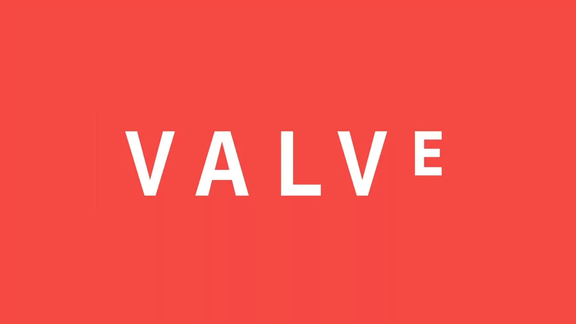 Image of Valve logo on a bright red background