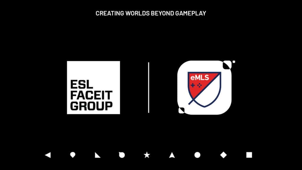 Image of ESL FACEIT Group and eMLS logos on a black background