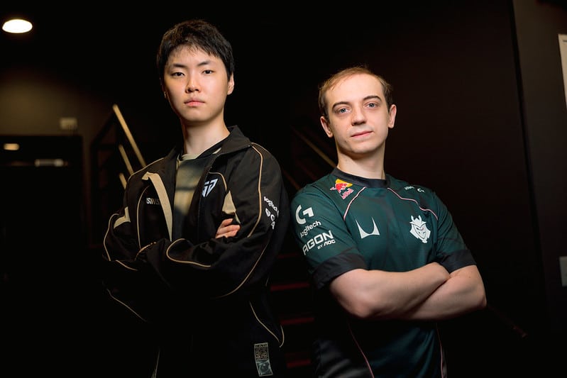 Chovy (L) of Gen.G and Caps of G2 Esports ahead of their matchup at First Stand Tournament Knockout Stage