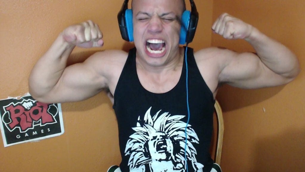 Tyler1 schreeuwt en buigt