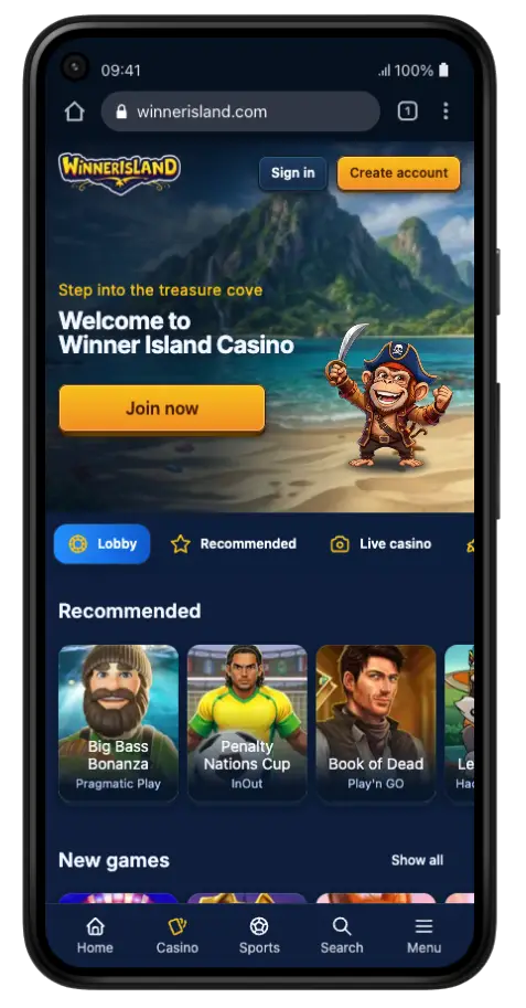 winnerlisland-main-mobil online kaszinó oldal